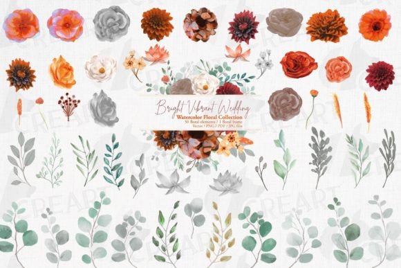 Colours of Autumn Flowers and Eucalyptus