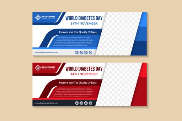 Designing Impact: The Diabetes Day Horizontal Banner for Global Awareness