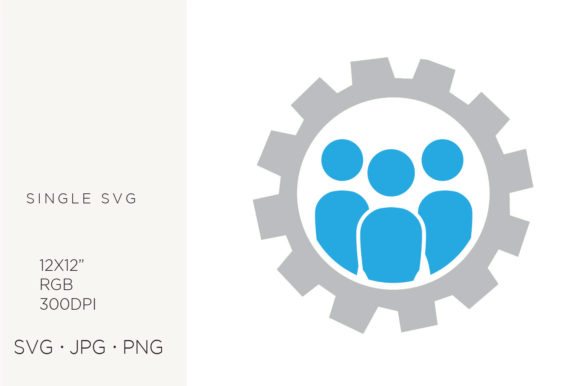 Evaluating People and Gears, Cogs SVG Assets for Design Projects