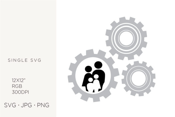 Family and Gears, Cogs SVG: Creative Design Assets