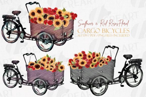 Integrating Sunflower and Red Roses Cargo Bicycles into Creative Design Projects