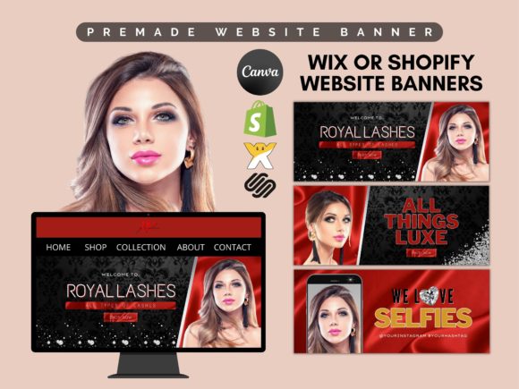 Lash Beauty Premade Website Banner Canva