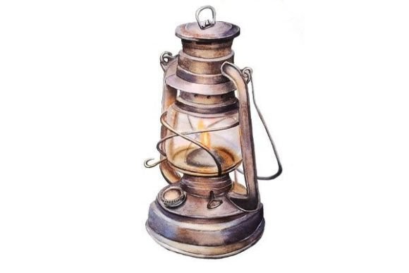 Old Lantern Watercolour Digital Print Guide