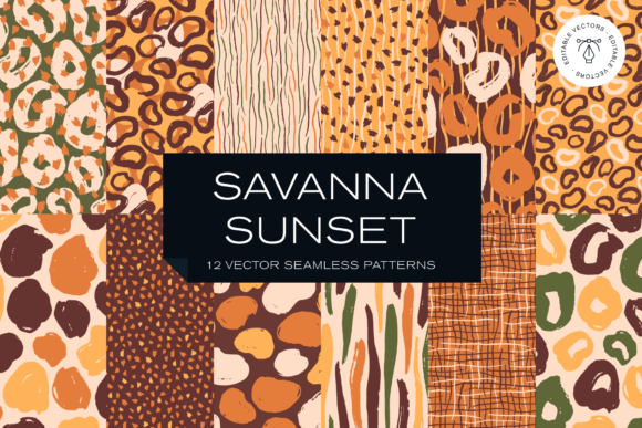 Savanna Sunset Collection: Rustic Vector Patterns