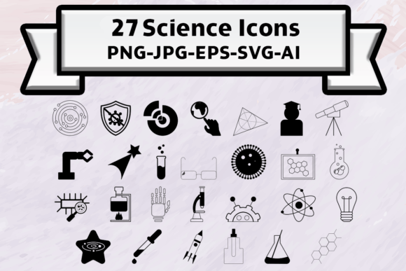 Science Glyph Icon Bundle: Minimalist Design