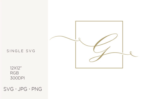Strategic Branding with the Gold Script Letter G Inside Square Frame