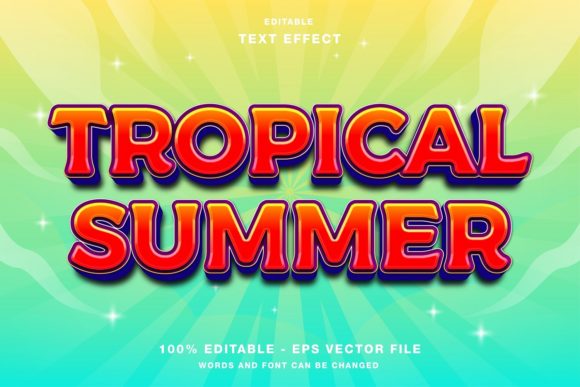 Tropical Summer - Editable Text Effect