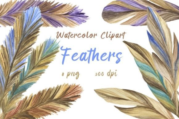 Watercolor Clipart Feathers PNG Guide