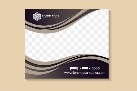 Wave Brown Purple Horizontal Banner: Elevating Brand Identity with Abstract Design