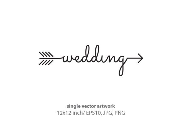 Wedding Word Art with Arrows