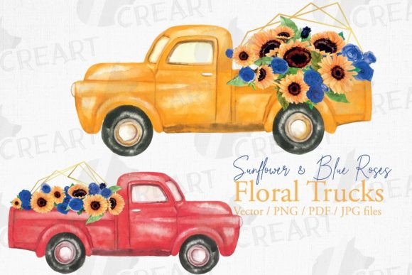 Why Sunflower and Blue Roses Floral Trucks Are the Perfect Creative Asset for Modern Designers